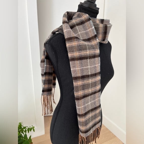 RETREAT Retro Acrylic Plaid Scarf Fringe Made Germany Winter Cozy Unisex - Picture 3 of 11